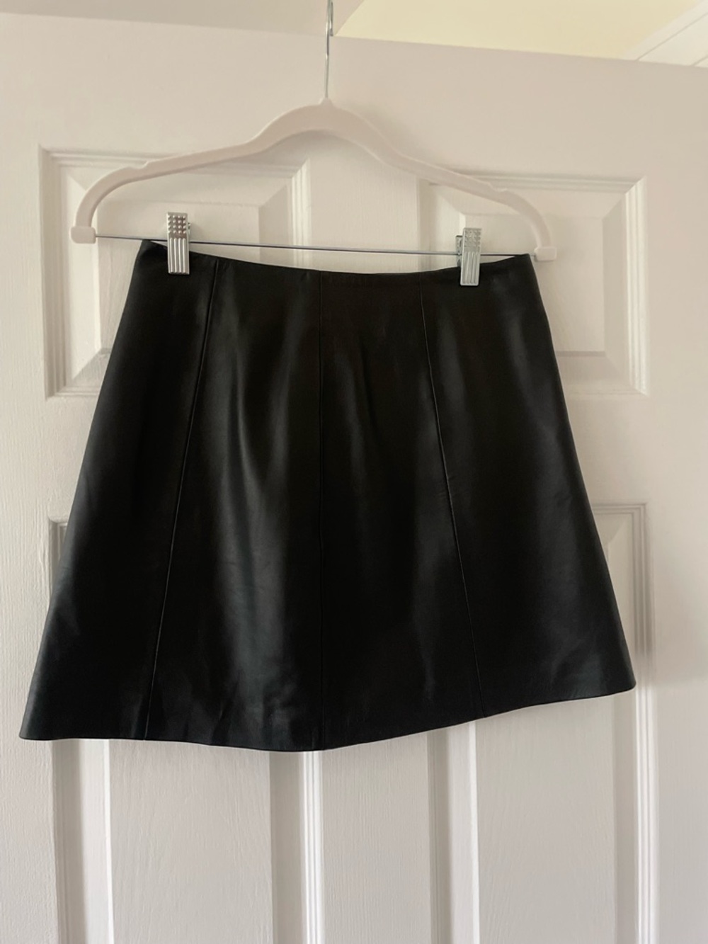 & Other Stories Black Leather Mini Skirt